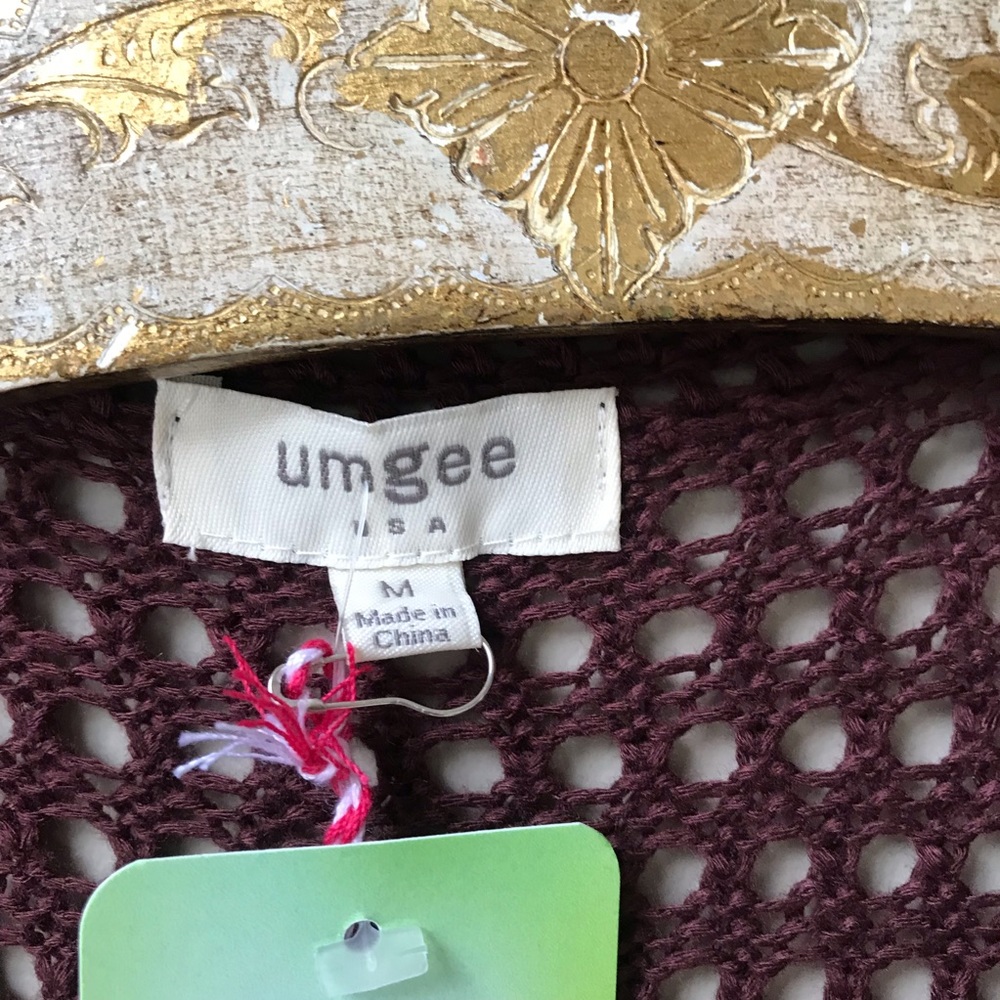 Umgee Long Crochet Cardigan Size M - Picture 4 of 14